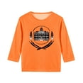 thumbnail image 4 of Auroural Children's Long Sleeve Tops Boys' And Girls' Orange Festival Casual Originality Printed 3/4 Sleeve Round Neck Top Suit For 3-12 Years Orange 11 Years, 4 of 6