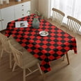 thumbnail image 2 of Red and Black Checkered Pattern Rectangle Tablecloth 60"x84",Waterproof Polyester Rectangle Table Cloth, Wipeable Spillproof Polyester Tablecloth for Dining, Camping, Indoor and Outdoor, 2 of 5