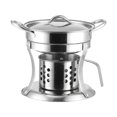 thumbnail image 2 of Olla caliente de acero inoxidable para frotar Fondue caliente Olla de de Alcohol Olla de Alcohol para viajes en interiores y exteriores - Tapa de acero Soledad platos de chorro, 2 of 10