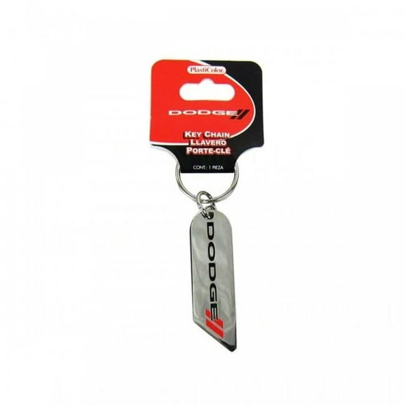 Plasticolor Dodge Logo Enamel Automotive Key Chain, Silver, Black & Red, 1 Piece