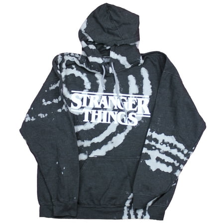 Stranger Things Pullover Hoodie - Tie Dye Swirled Logo Image (Small)