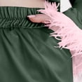 thumbnail image 5 of Gamivast Silk Pajama Sets for Women Long Sleeve Button Down & Feather Trim Pants Pjs Sets Satin Sleepwear Elegant Bride Bridesmaid Party Nightwear, 5 of 5