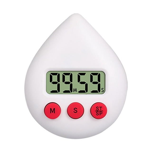 1Pcs Cxui Countdown Timer, Digital Kitchen Timer with Suction Cup & Magnet for Cooking Baking Studying, Loud Alarm & Easy Read Display (3X3In, White)