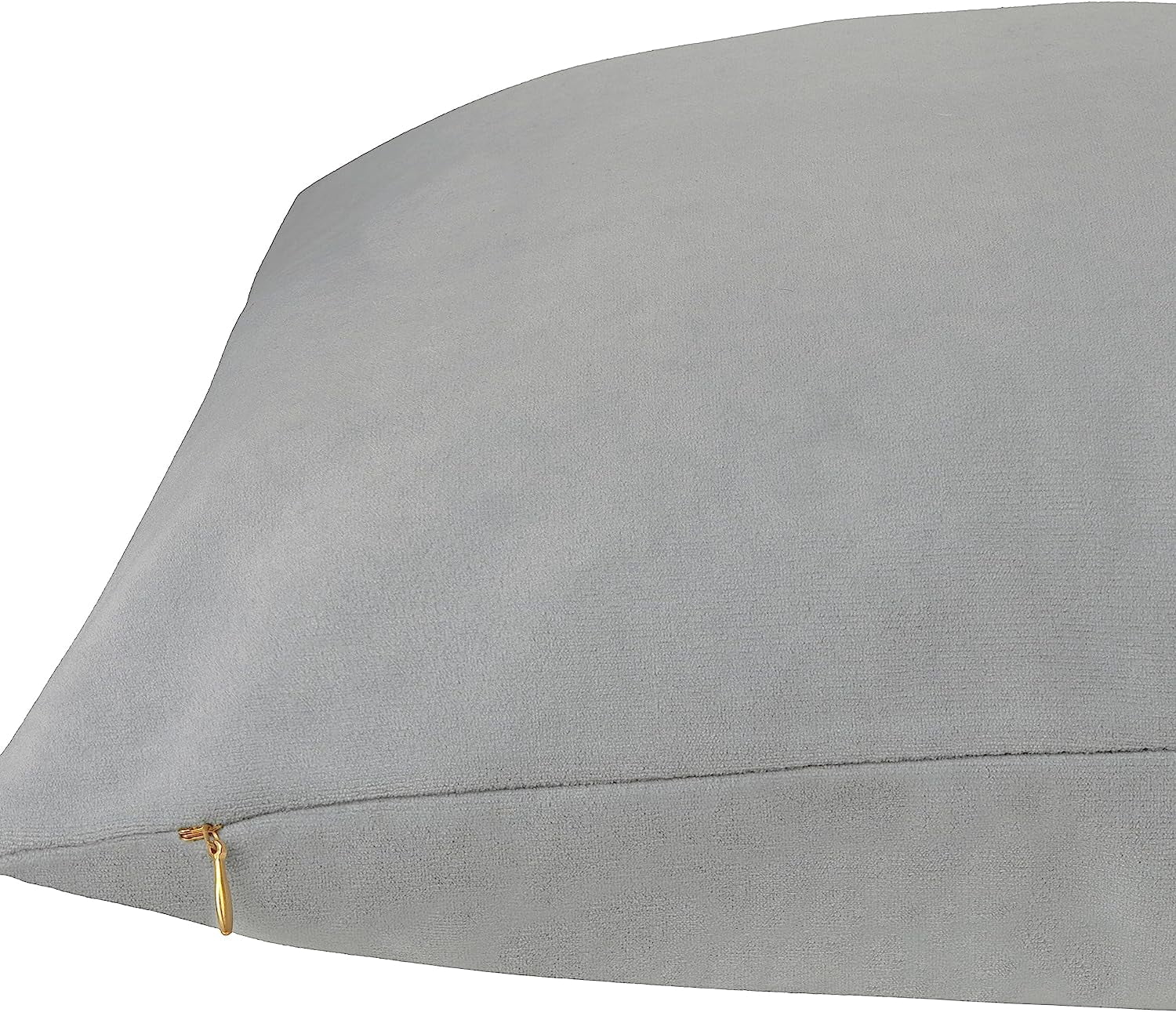 Delara Velvet Decorative Throw Pillow Cover, 20x20 inch, Pack of 1, Soft Breathable Cushion Cover with Hidden Zipper, Goose Grey