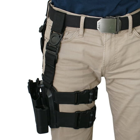 - Image Drop Leg Gun Holster Military Quick Tactical Right Hand Paddle for Colt 1911 Black