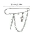thumbnail image 5 of Aellinatey Punk Cross Chain Brooch Tassels Pin Women Men Suits Shoes Brooches Safety Pins, 5 of 19