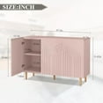 thumbnail image 2 of ARTPOWER 47" Accent Cabinet with Cloud Relief, Sideboard Buffet Cabinet with 3 Doors, Modern Decorative Credenza with Storage for Living Room, Kitchen, Dining Room, Hallway, Entryway, Pink, 2 of 9