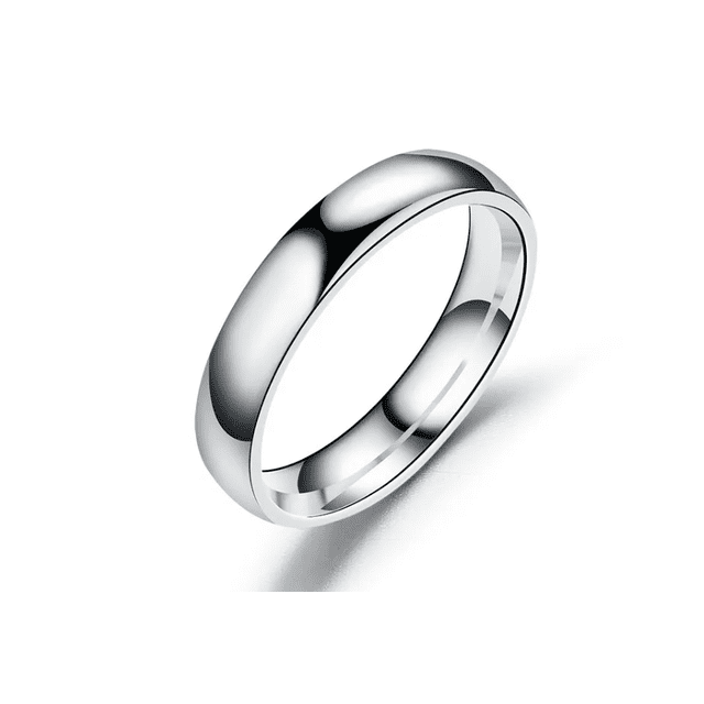 Xtellar Anillo De Pareja De Titanio Liso De Acero Inoxidable Simple PLATA 4MM Talla 9