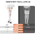thumbnail image 4 of Women's Satin Bows Thigh High Stockings Hold-ups Snag-Resistant Knee High Long Socks, 4 of 6
