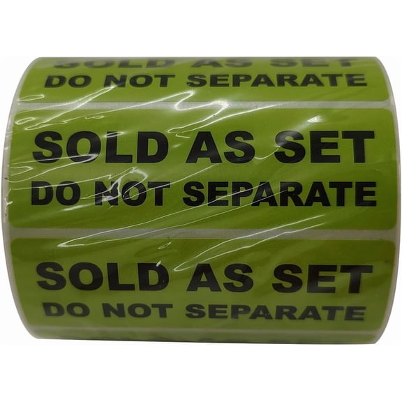 VIECAM 3" x 1" Green 'Sold as a Set Do Not Separate' FBA Labels - Easy Peel Shipping Stickers, 1 Pack of 600