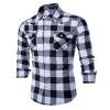 thumbnail image 2 of Camisas a cuadros de primavera para hombrescamisetas casuales de algodón de manga larga con botones (negro L) Likrtyny Para estrenar, 2 of 5