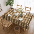 thumbnail image 5 of Rectangle Tablecloth with Wave Lace 60x84 Inch, Gold Brown Tartan Check Plaid Tablecloths Rectangular Water Resistant Spill Proof Table Cloth Cover Polyester Table Cover for Restaurant, Picnic, 5 of 8