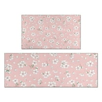Pioneer Flower Floral Print Pattern Kitchen Rugs Sets Of 2,Anti Fatigue Kitchen Mat Rugs Non Slip Washable,Decorative Kitchen Floor Mats for Kitchen,Sink,Laundry,17"x30" 17"x47"