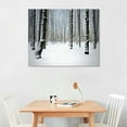 thumbnail image 2 of Nawypu  Winter Trees Wall Art Painting - Snow Landscape Peaceful Canvas Picture White Nature Forest Calming Artwork Print for Seasons Theme Rooms Living Room Bedrooms, 2 of 4