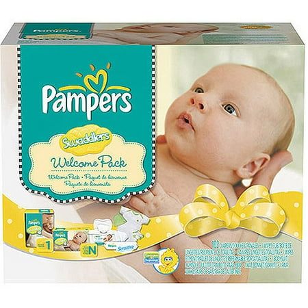 Pampers Swaddlers Diapers New Mom Welcome Pack, Newborn and Size 1