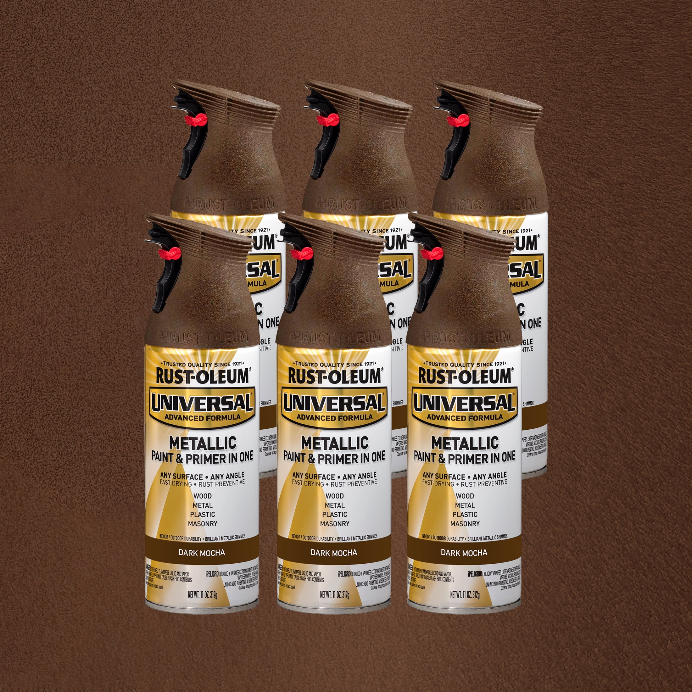 (12 pack) 6 Pack, Bronze, Rust-Oleum Universal All Surface Interior/Exterior Metallic Spray Paint-314560, 11 oz
