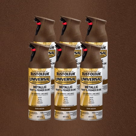 6 Pack, Bronze, Rust-Oleum Universal All Surface Interior/Exterior Metallic Spray Paint-314560, 11 oz
