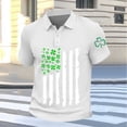 thumbnail image 5 of Xcmzpl Mens Print Golf Shirts Short Sleeve Waffle Shirts St Patrick's Day American Flag Shirts Tennis Daily Casual Collared T-Shirt, 5 of 6