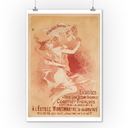 Courrier Francais Vintage Poster (artist: Cheret) France c. 1891 (9x12 Art Print, Wall Decor Travel Poster)