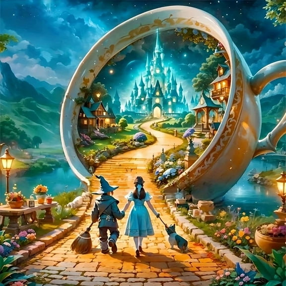 Diamond Painting Kits for Adults, The Wizard of Oz DIY Round Full Drill 5D Diamond Art for Home Wall Decor
