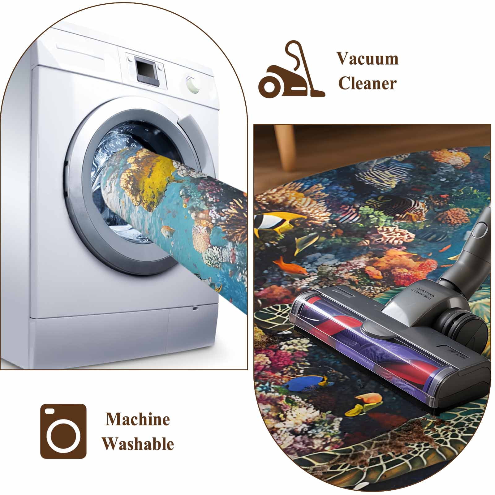 3'x5' Area Rugs, Summer Turtle Indoor Outdoor Area Rug for Living Room Bedroom, Beach Ocean Coral Colorful Tropical Fish Washable Bathroom Rugs Kitchen Floor Carpet Mats Home Decor Aesthetic