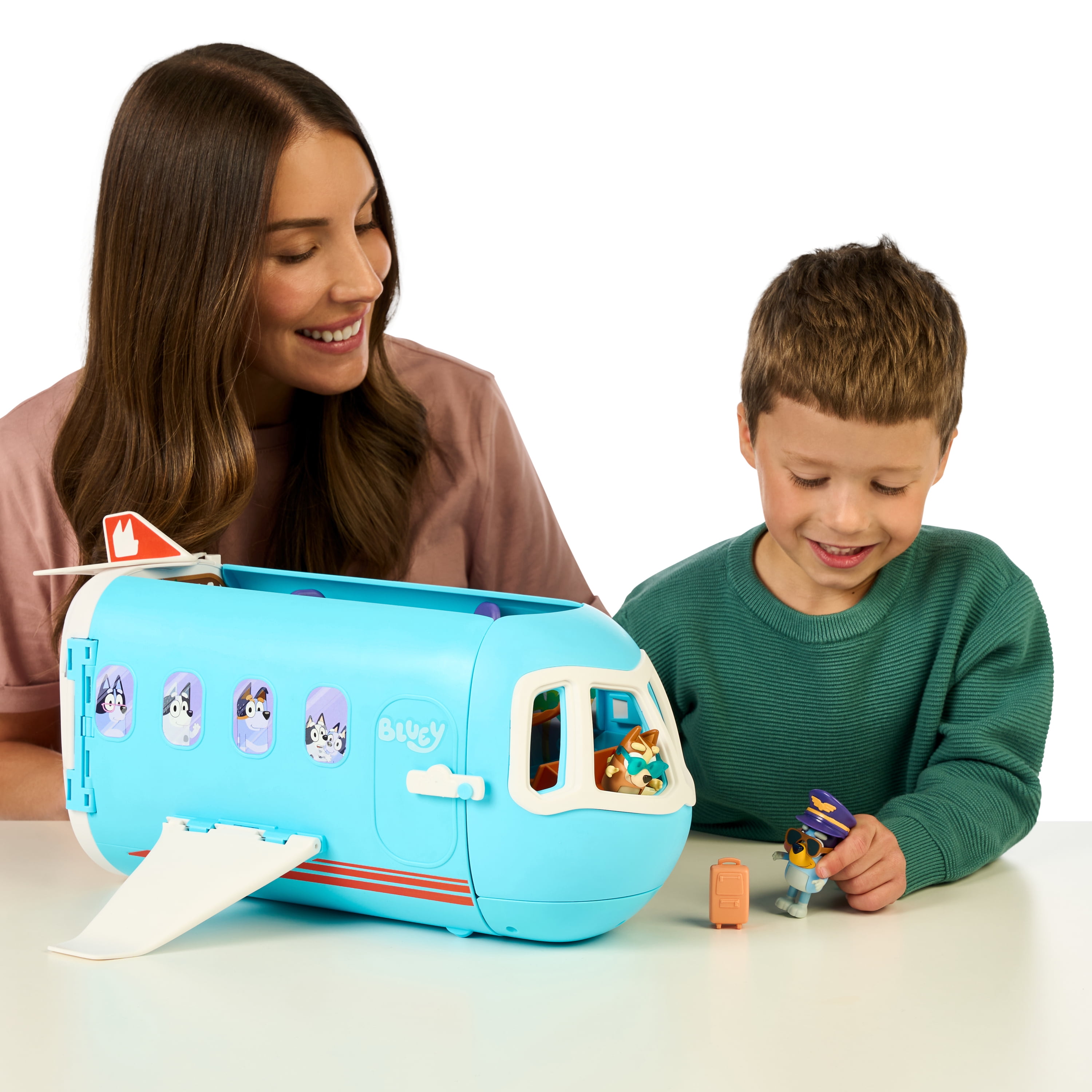 Bluey 3-in-1 Transforming Plane Playset, 25+ Sounds and Phrases, Toys for Kids 3-6 Years
