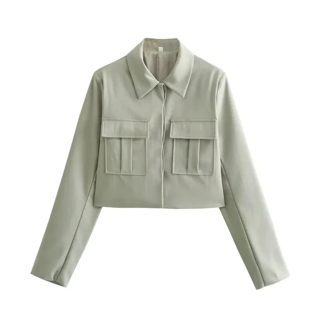 Ensemble de Vestes Courtes à Col Rabattu pour Femmes + Pantalon Grand Chic 2024 Printemps Été Décontracté Femmes Costumes Unis Mode Mode Urbaine FWZ