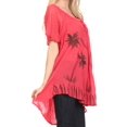 thumbnail image 4 of Sakkas Albina Island Relaxed Fit Embroidery Cap Sleeves Blouse / Top - Melon - One Size, 4 of 5