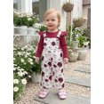 thumbnail image 5 of RUINIXCW Baby Girl Outfit, Long Sleeve Romper with Floral Overall Pants Fall Outfit Clothing Set, 5 of 8