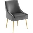 thumbnail image 2 of Modway Discern Upholstered Performance Velvet Dining Chair Set of 2 in Gray, 2 of 6