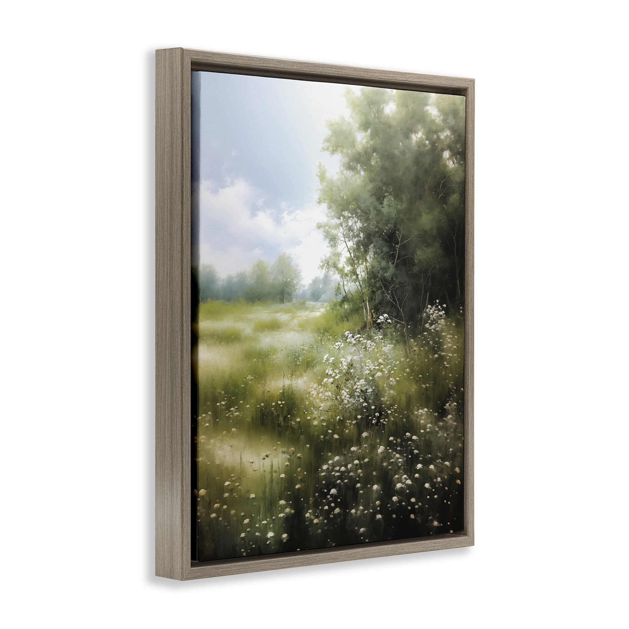 Stupell Industries Greener Pastures Landscape Brown Framed Floater Canvas Wall Art, design by Heidi Kuntz