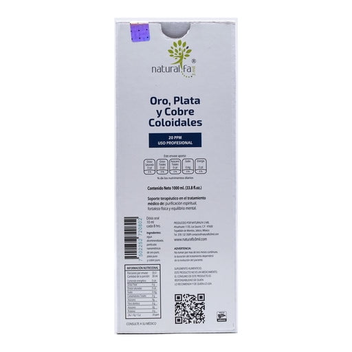 PLATA ORO Y COBRE COLOIDALES 1L - NATURALFA3MIL
