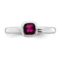 thumbnail image 4 of 925 Sterling Silver Stackable Expressions Cushion Cut Rhodolite Garnet Ring Size: 8; for Adults and Teens; for Women and Men, 4 of 5