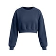 thumbnail image 4 of Luvrsol Women's Sweatshirt Long-Sleeve Sports Pullover Top Solid Casual Cropped Sweatshirts S-2XL, 4 of 4