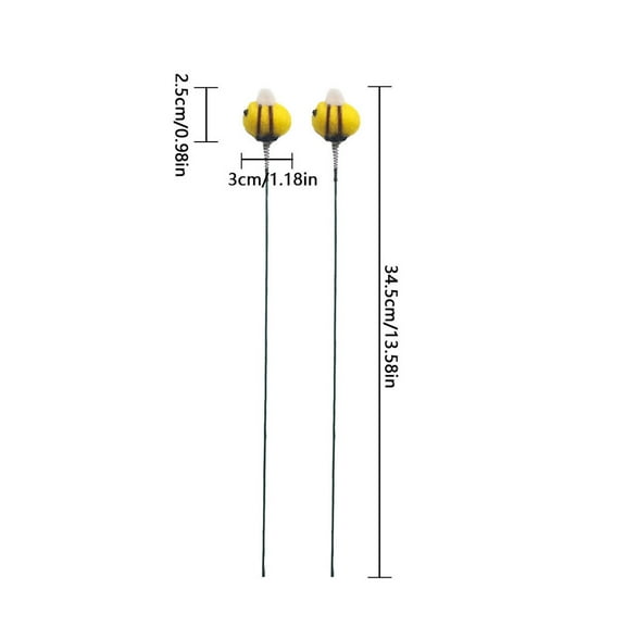 HEMOTON 5pcs Little Bee Garden Stake Garden Lawn Decorations Outdoor Yard Ornaments