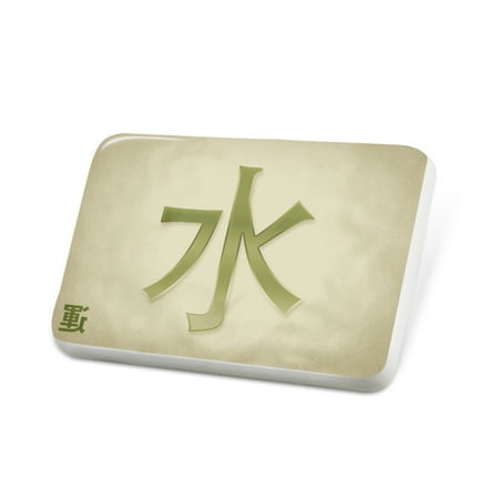 Porcelein Pin Water Chinese characters, green letter Lapel Badge – NEONBLOND