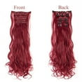 thumbnail image 2 of SHCKE Clip in Hair Extensions Rose Red 8Pcs Set Clip-in Hair Extensions 24 Inch Long Curly Hair Extensions Double Weft Synthetic Hairpiece for Women, 2 of 6