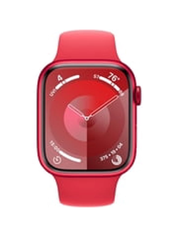 Pre-Owned Apple Watch Series 9 [GPS + Cellular 41mm] Smartwatch with (PRODUCT) Aluminum Case and (PRODUCT)RED Sport Band - S/M. Fitness Tracker, ECG Apps, Always-On Retina Display, Water Resistant - Red (Good)
