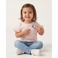 thumbnail image 4 of Disney Minnie Mouse Shirt for Toddler Girls, Girls Short Sleeve Tee with Ruffle Sleeves, Daisy Duck Besties (Peach, 5), 4 of 6