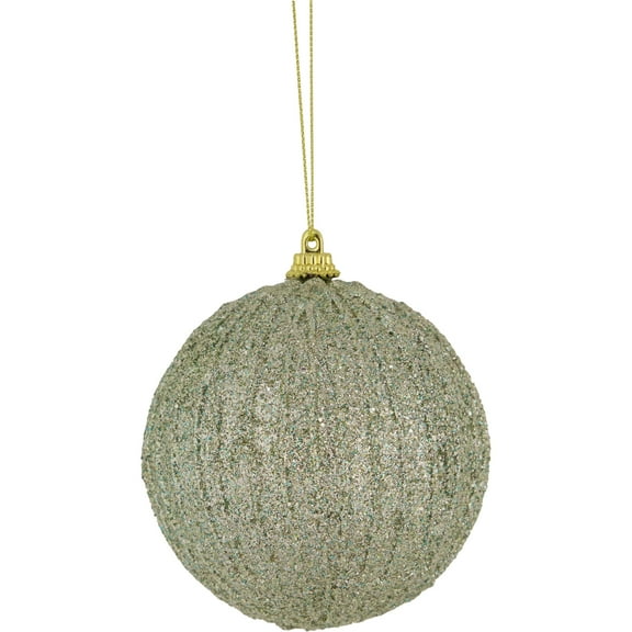 Northlight Green Glitter Shatterproof Plastic Christmas Ball Ornament, 4"