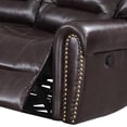thumbnail image 5 of Benjara Qox Power Reclining Sectional Sofa Set- USB Port- Bonded Leather- Brown, 5 of 7