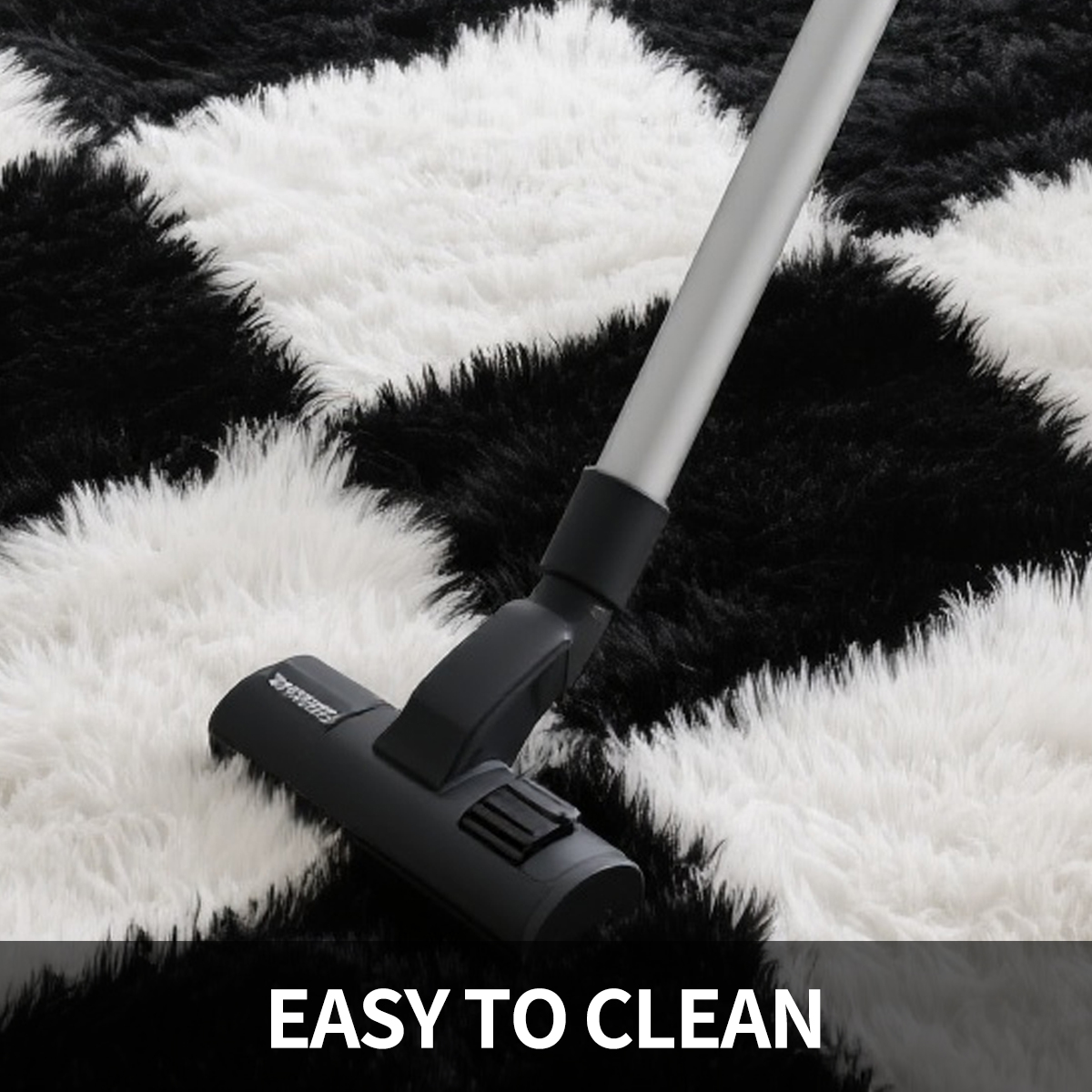 Large Rugs, 4'×6' Soft Fluffy Shag Indoor Floor Carpet for Living Room Bedroom Dining Room Office Home Decor,Black and White