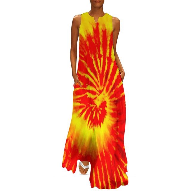 Robe Teinture sur Nœuds Imprimé Léopard Robe Maxi de Soirée Design Col en V Robes Longues Décontractées Vêtements de Rue Oversize