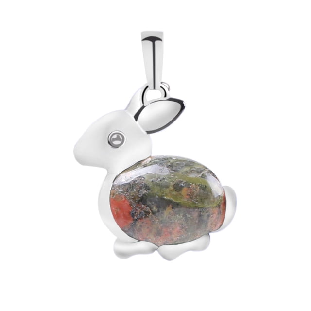 Beads Rabbit Animal Necklaces & Pendants Chakra Reiki Pink Purple Crystal