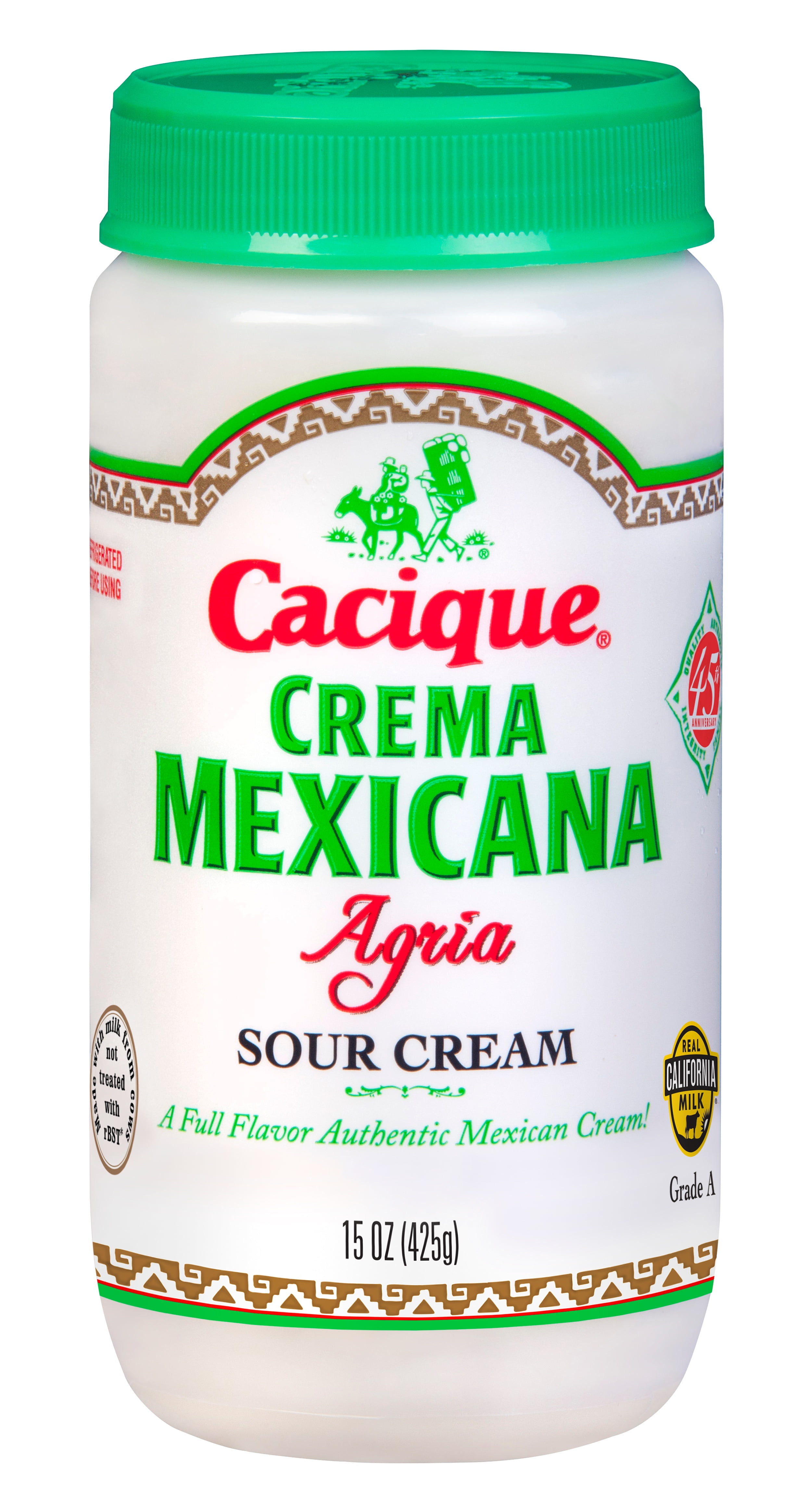 Cacique Crema Mexicana Agria Sour Cream, 15 Oz. - Walmart.com - Walmart.com