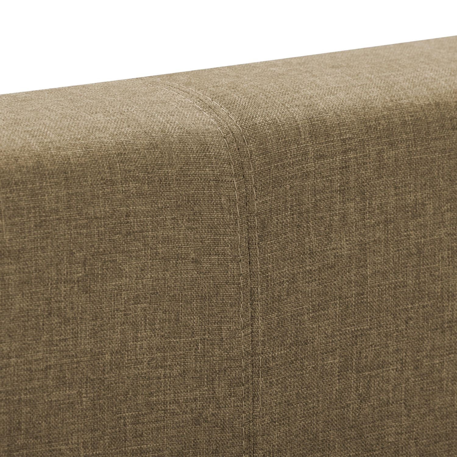 Cadre de lit double pour adulte CorLiving Juniper, rembourré en tissu, avec tête de lit et lattes rembourrées – Aucun sommier requis