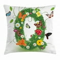 thumbnail image 1 of Letter Q Throw Pillow Cushion Cover, Summer Alphabet with Herbs Chamomiles Swirling Leaves Fragrance Themed Symbols, Decorative Square Accent Pillow Case, 18 X 18 Inches, Multicolor, by Ambesonne, 1 of 2