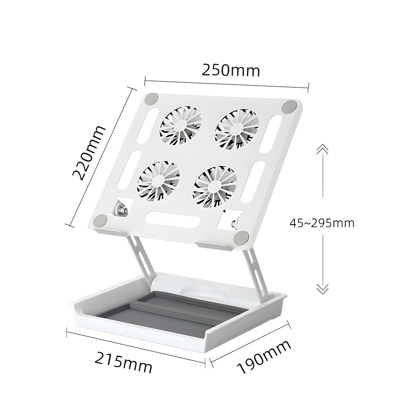 Space Saving Laptop Desk Stand Equipped With Cooling Fan And Locking Mechanism Has Built In Storage Area