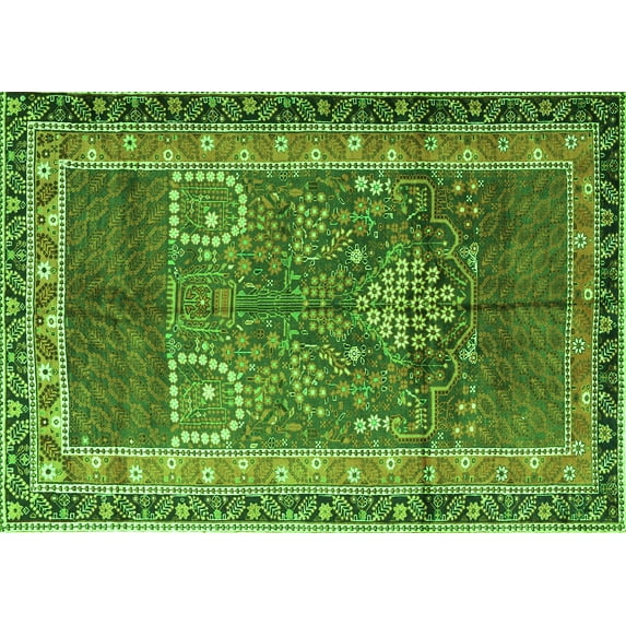 Ahgly Company Indoor Rectangle Persian Green Traditional Area Rugs, 2' x 4'
