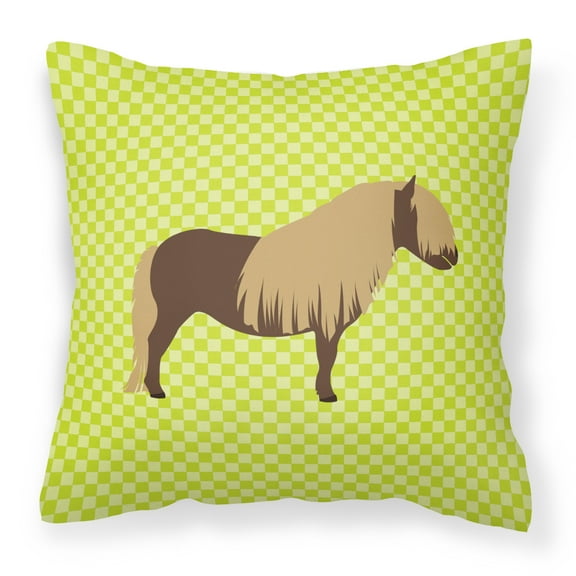 Carolines Treasures BB7740PW1414 Shetland Pony Horse Green Fabric Decorative Pillow, 14 x 14 in.